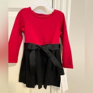 NWT Ralph Lauren baby girl 12mon. Red and black dress